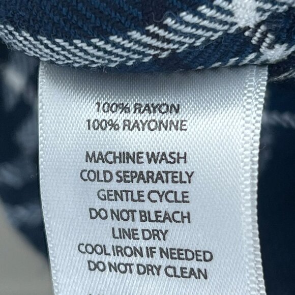 Beach Lunch Lounge Flannel Plaid Button Down Shirt Blue Cozycore Lumberjack - Picture 9 of 10